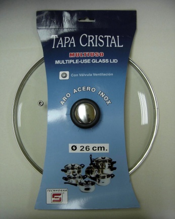 Tecnhogar - Tapa Universal Cristal Silicona 22/24/26 Cm Apta para Microondas