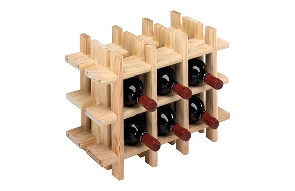 Portabottiglie In Legno Di Pino Astigarraga Rioja | Scaffale Per Vino Da 36 Bottiglie, Modello RI360099, Montaggio Semplice E Stabile