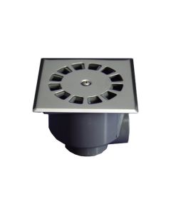 Sumidero evacuacion bote sifonico salida vertical-horizontal hidrotecnoagua 10x10cmø50-40 acero inox 50637