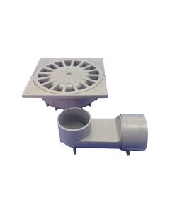 Sumidero evacuacion campana salida vertical-horizontal 360º hidrotecnoagua 10x10cmø40 pvc gris 50881