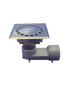 Sumidero evacuacion campana salida vertical-horizontal 360º hidrotecnoagua 10x10cmø40 acero inox 50890