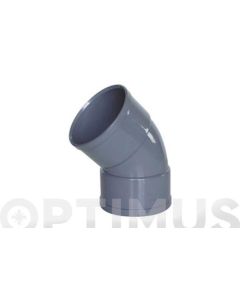 Codo evacuacion h-h 45º 040mmø pvc hidrotecnoagua