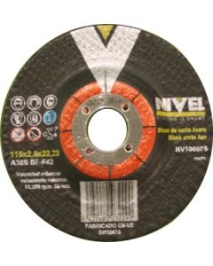Disco corte y desbaste metal 115x2,5x22 mm nivel 100605