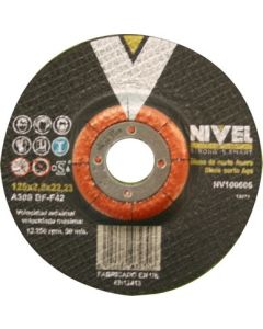 Disco corte metal 125x2,5x22 mm nivel 100606