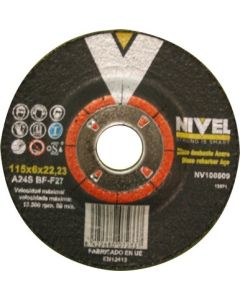 Disco desbaste metal 115x6x22 mm nivel