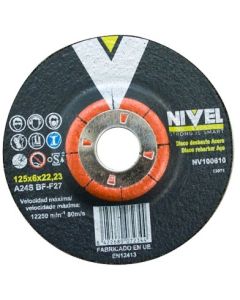 Disco desbaste metal 125x6x22 mm nivel 100610