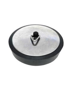 Tapon lavabo/bidet/bañera con embellecedor 50mm goma/chapa negro/inox saneaplast 323027