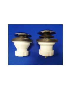 Valvula fontaneria lavavo/bidet click-clack 11/4"-70mm plastico blanca/inox saneaplast 750168