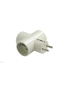 Adaptador electricidad tt 16a-250v 79x102x43 ceramica/policarbonato blanco famatel triple 1303