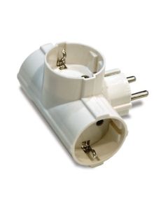 Adaptador electricidad tt 16a-250v 79x83x63 policarbonato blanco famatel triple 1307