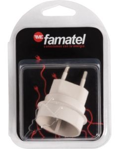 Adaptador electricidad 10a-250v 100x145x55 policarbonato blanco famatel europeo-universal 1403-e.1
