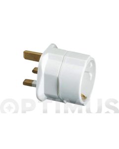 Adaptador viaje policarbonato blanco famatel ingles-europeo 1407