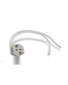 Portalamparas electricidad halogeno gu5,3/6,35 16x150x16 blanco ceramica famatel