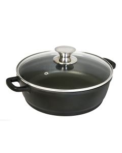 Cacerola cocina baja con tapa 24cm aluminio fundido ecostone cookware