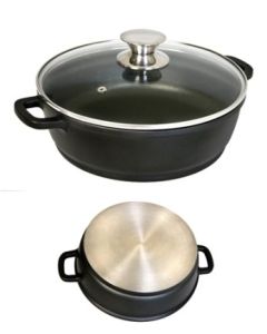 Cacerola cocina baja con tapa 24cm aluminio fundido wecook