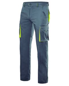 Pantalon trabajo multibolsillo gris/amarillo velilla 103008s8/2034