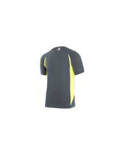 Camiseta tecnica poliester gris / amarillo fluor talla xxl velilla
