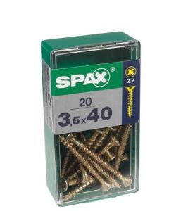 Tornillo rosca madera cabeza plana huella pozidriv 03,5x035mm bicromatado spax acero templado 20 pz 4081020350351 107191
