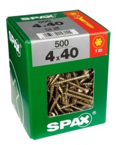 Tornillo rosca madera cabeza plana huella torx 06x0120mm bicromatado spax acero templado 75 pz 4191010601206