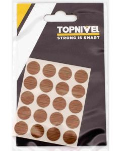Tapon cubretornillo adhesivo 13mm roble oscuro nivel 20 pz nv107659
