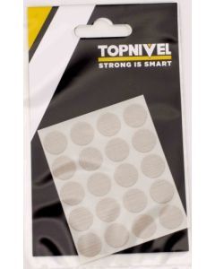 Tapon cubretornillo adhesivo 13mm textil claro nivel 20 pz nv107661
