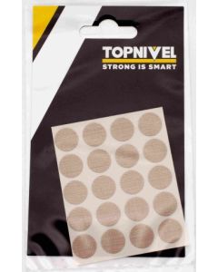 Tapon cubretornillo adhesivo 13mm textil beige nivel 20 pz nv107662