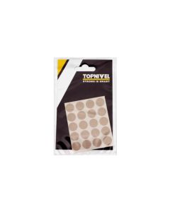 Tapon cubretornillo adhesivo textil beige 20uds nivel