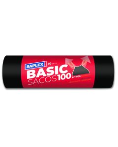 Saco basura 82x105cm 10 pz plastico negro saplex