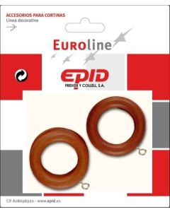 Anilla cortina hogar 18mm avellana madera epid 0226600410