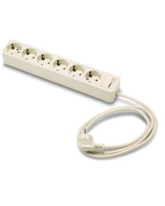 Base multiple electricidad 6 tomas tt interruptor 3x1,5mm 3mt famatel 2518/3