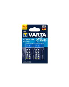 Pila alcalina lr06 aa longlife power varta 1,5v 6 pz