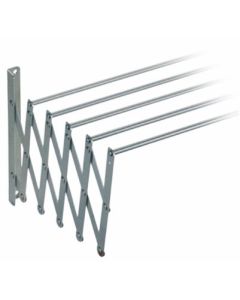 Tendedero pared 5 barras extensible 160x77x37cm aluminio acordeon vivahogar