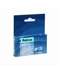 Grapa grapadora cable 4mm modelo 330 10mm acero petrus 1.000 pz 77520