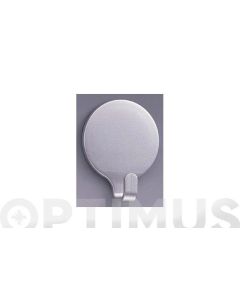 Colgador hogar adhesivo circular 53x42x17mm plastico cromo mate inofix 2 pz 2170-7-