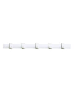 Colgador hogar tornillo 5 ganchos moviles 28x350x25mm plastico blanco inofix 3075-2-