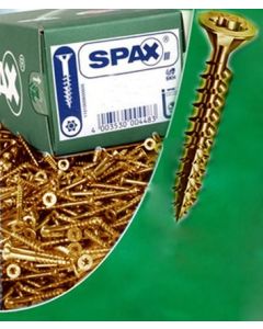 Tornillo rosca madera cabeza plana huella pozidriv 05x045mm bicromatado spax acero 500 pz 1081020500455