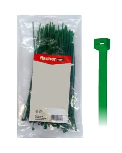 Brida fijacion 2,5x100mm nylon verde fischer