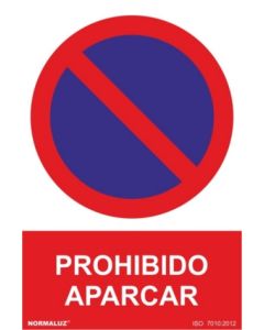 Cartel señalizacion 210x300mm pvc prohibido aparcar normaluz
