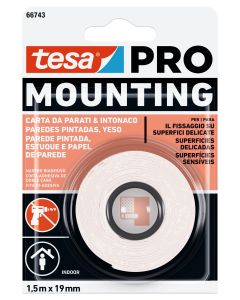 Cinta adhesiva doble cara 19mmx 1,5mt pared pint tesa powerbond tesa tape 77742-00001-00