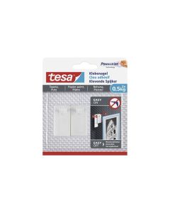 Colgador hogar adhesivo reutilizable clavo 0,5kg plastico blanco tesa tape 2 pz 77772-00001-00