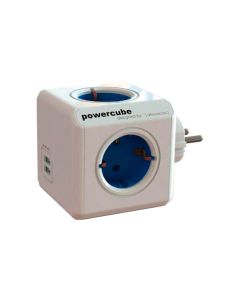 Adaptador powercube 4t + 2 usb color surtido