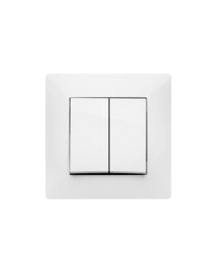 Interruptor electricidad empotrar conmutador doble 10a-250v abs blanco famatel habitat 15 9303