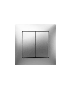 Interruptor electricidad empotrar conmutador doble 10a-250v abs aluminio famatel habitat 15 9403