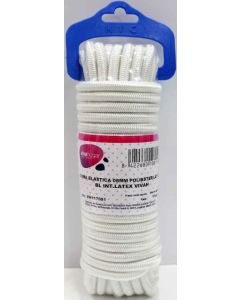 Goma sujecion elastica interior latex 08mm 10 mt poliester/latex blanco vivahogar vh117081