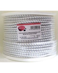 Goma sujecion elastica interior latex 08mm 100 mt poliester/latex blanco/azul vivahogar vh117083