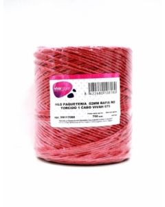 Hilo sujecion paqueteria torcido 1 cabo 02mm 750gr 675 mt rafia rojo vivahogar vh117088