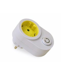 Adaptador electricidad 16a-250v con interruptor blanco/pistacho famatel 1309