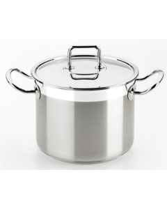 Cacerola cocina alta con tapa 24cm acero inox prof. bra