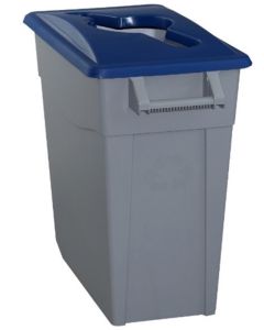 Contenedor basura con ruedas 65lt plastico tapa abierta azul denox 23230 az