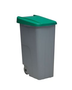 Contenedor basura con ruedas tapa 85lt plastico verde denox 23440 vd